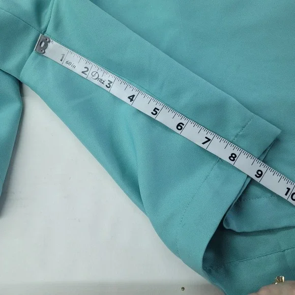 Haggar Flat Front Shorts Mens 38 Teal Blue Expandable Waist Polyester 8.5in Golf - Picture 6 of 12